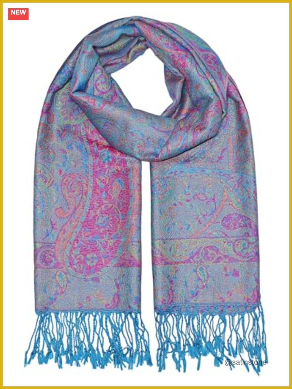 Reversible Paisley Pashmina Scarf Wrap for Women